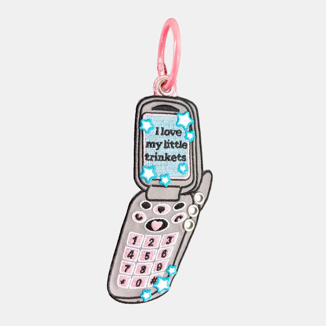 Flip Phone Trinkets Keychain