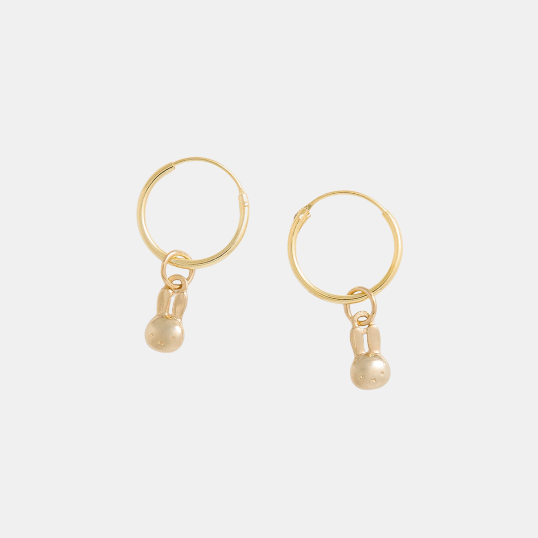 Gold Miffy Head Hoops