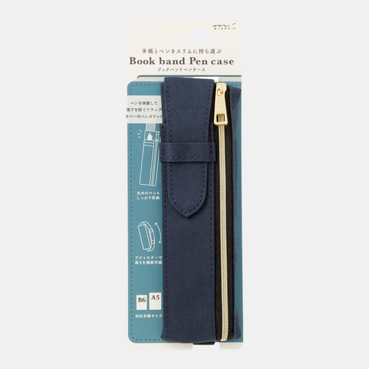 Navy Book Band Pen Case