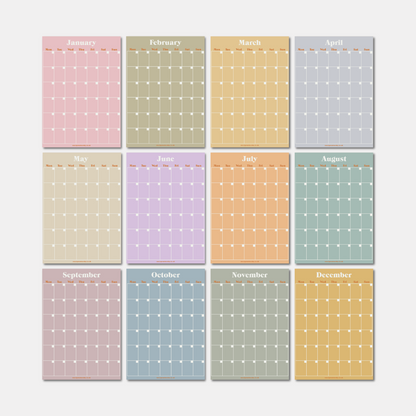 Pastel Monthly Wall Planner