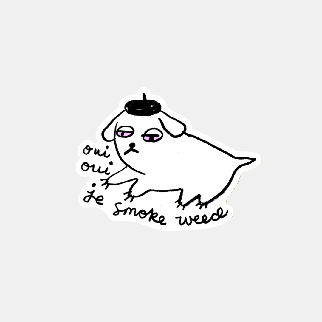 Oui Oui Je Smoke Weed Sticker