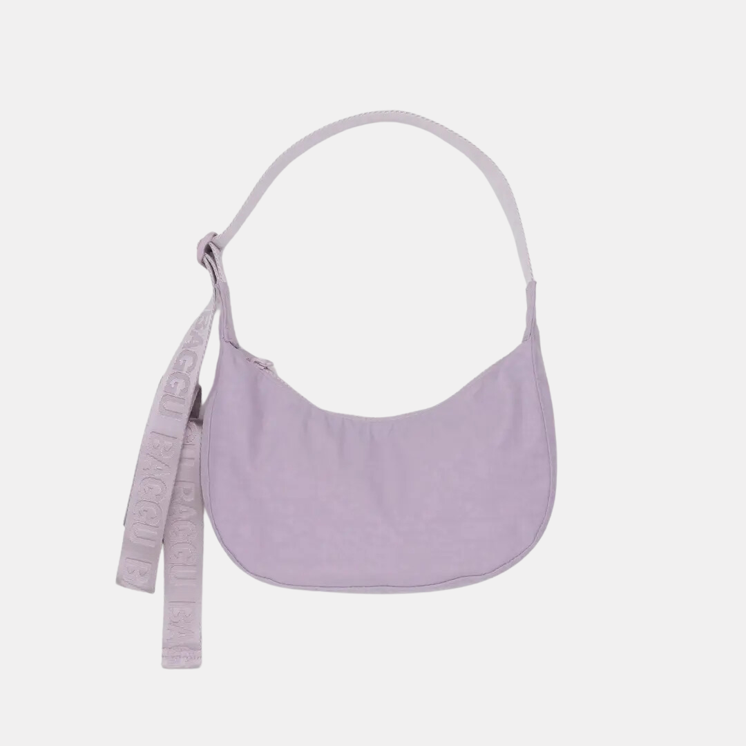 Dusty Pink Small Nylon Crescent Bag