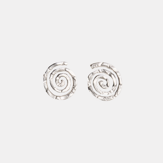 Silver Spiral Studs
