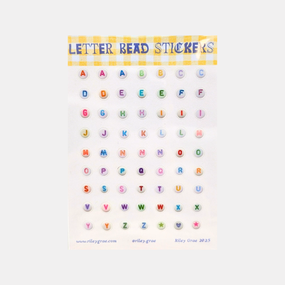 Letter Bead Sticker Sheet