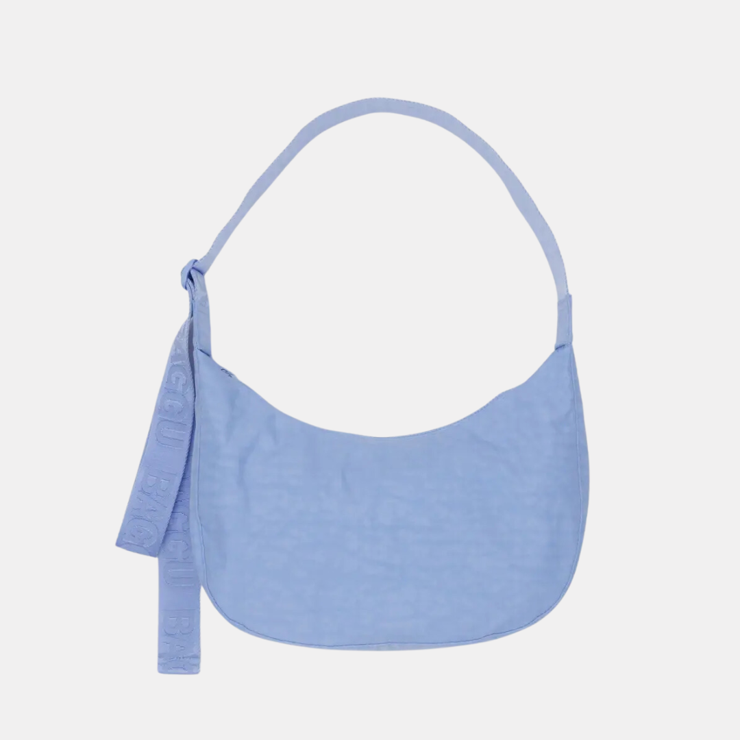French Blue Medium Nylon Crescent Bag