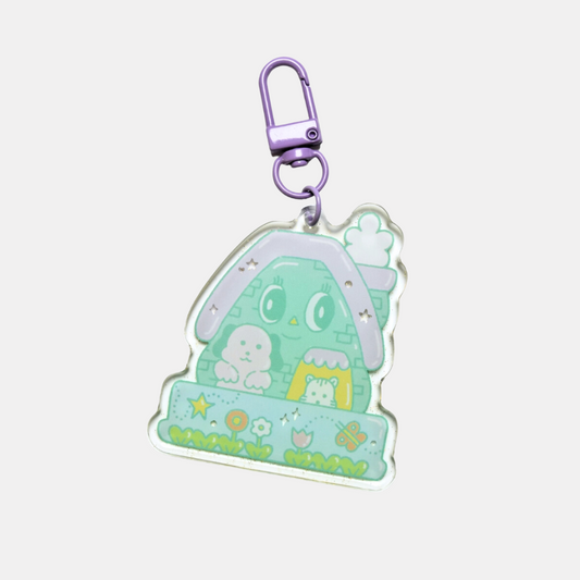 Charming House Glitter Keychain