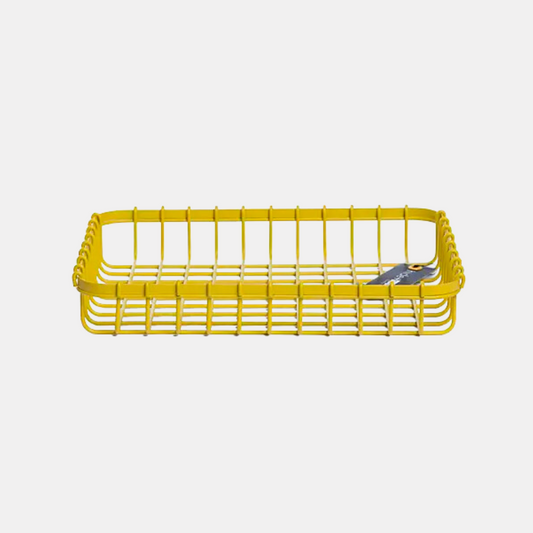 Yellow Shallow Wire Basket