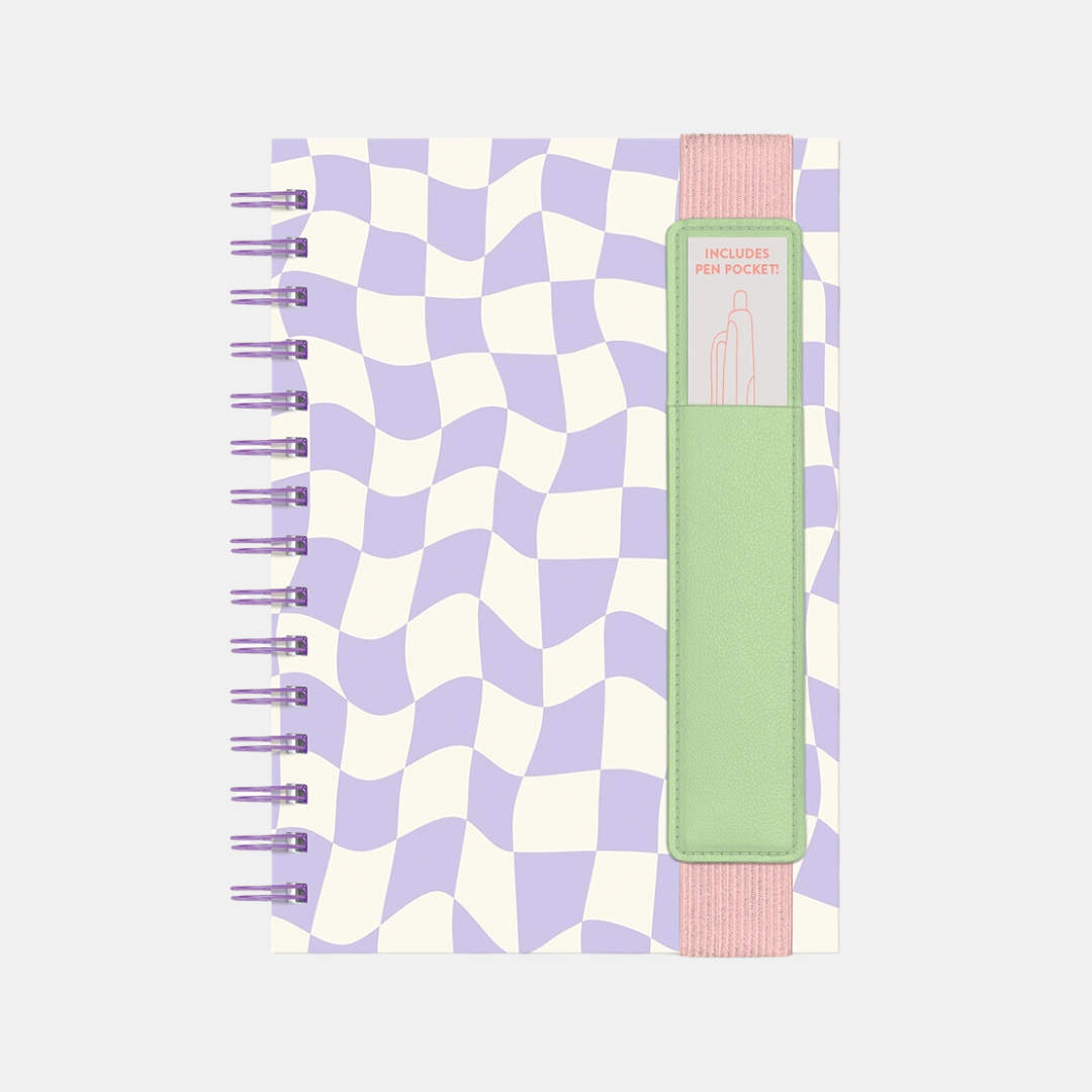 Purple Wavy Checker Notebook