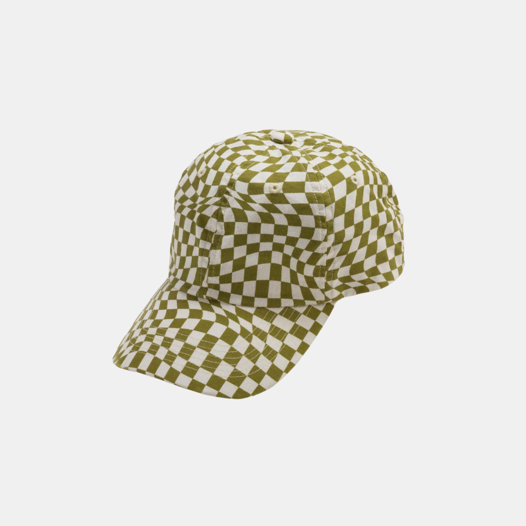 Moss Trippy Checker Baseball Hat