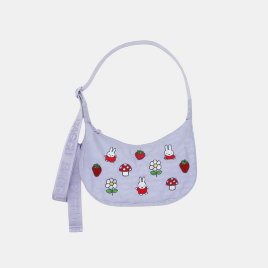 Embroidered Miffy Small Nylon Crescent Bag
