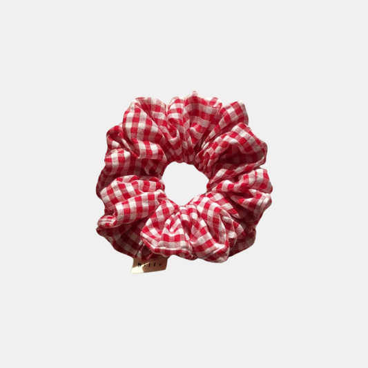Red Gingham Scrunchie