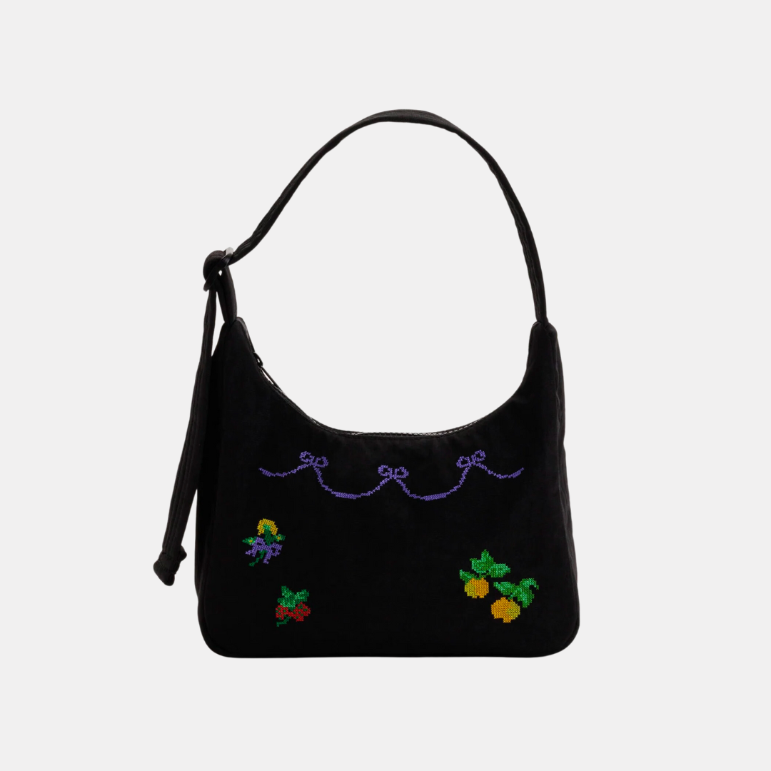 Cross Stitch Mini Nylon Shoulder Bag