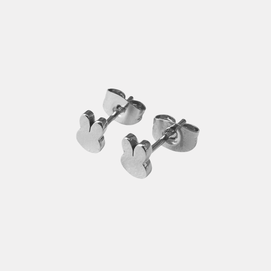 Silver Bunny Studs