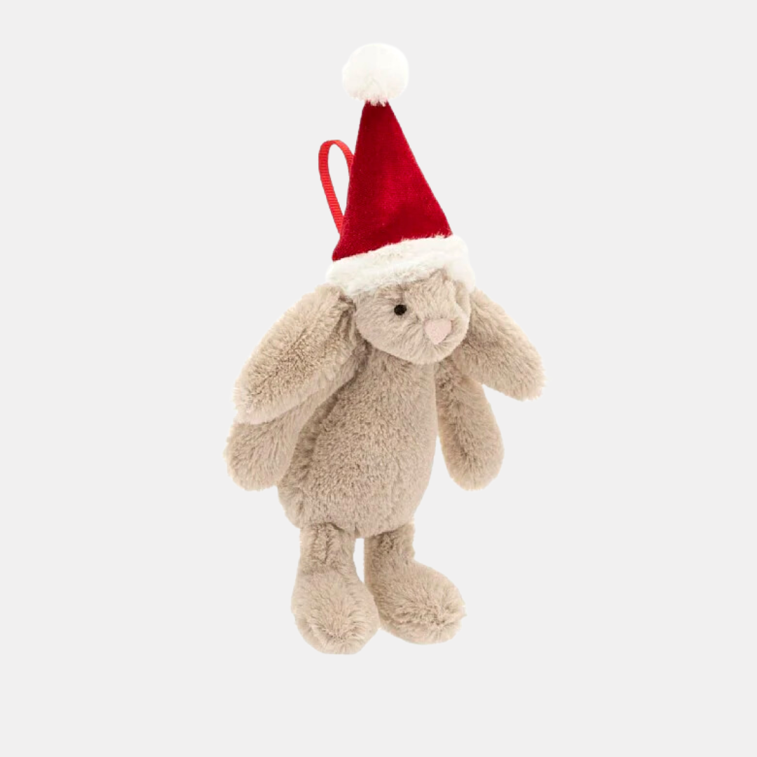 Bashful Christmas Bunny Ornament