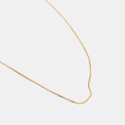 Gold Box Chain Necklace