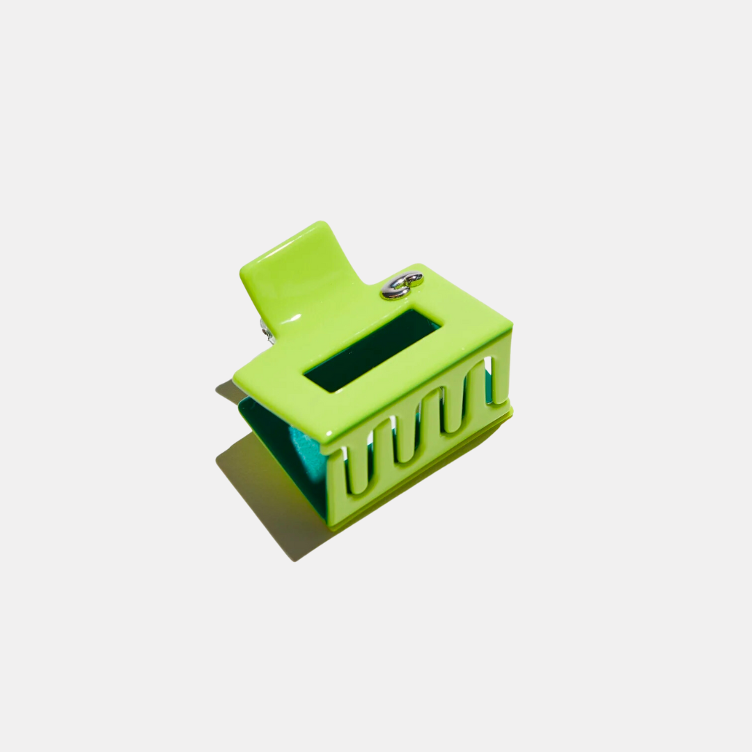 Lime + Green Midi Box Hair Claw