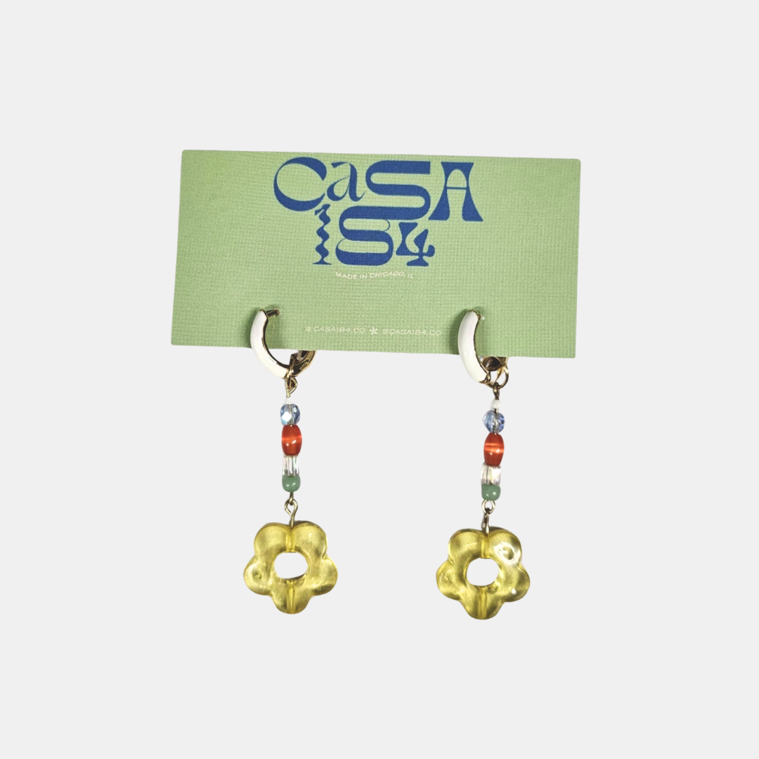 Yellow Flower Earrings