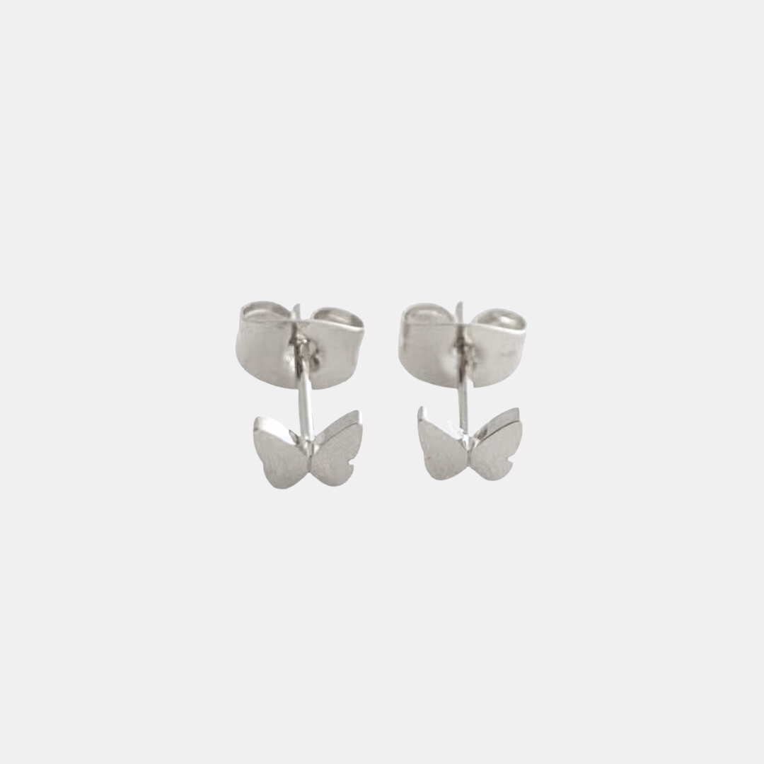 Silver Butterfly Studs