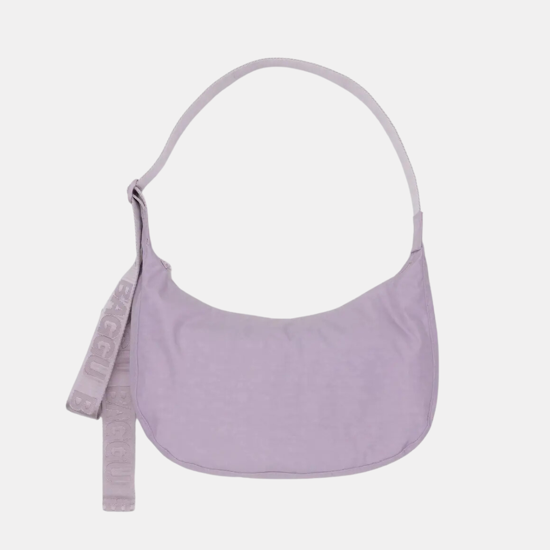 Dusty Pink Medium Nylon Crescent Bag