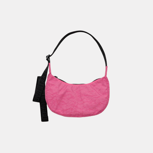 Azalea Pink Small Nylon Crescent Bag