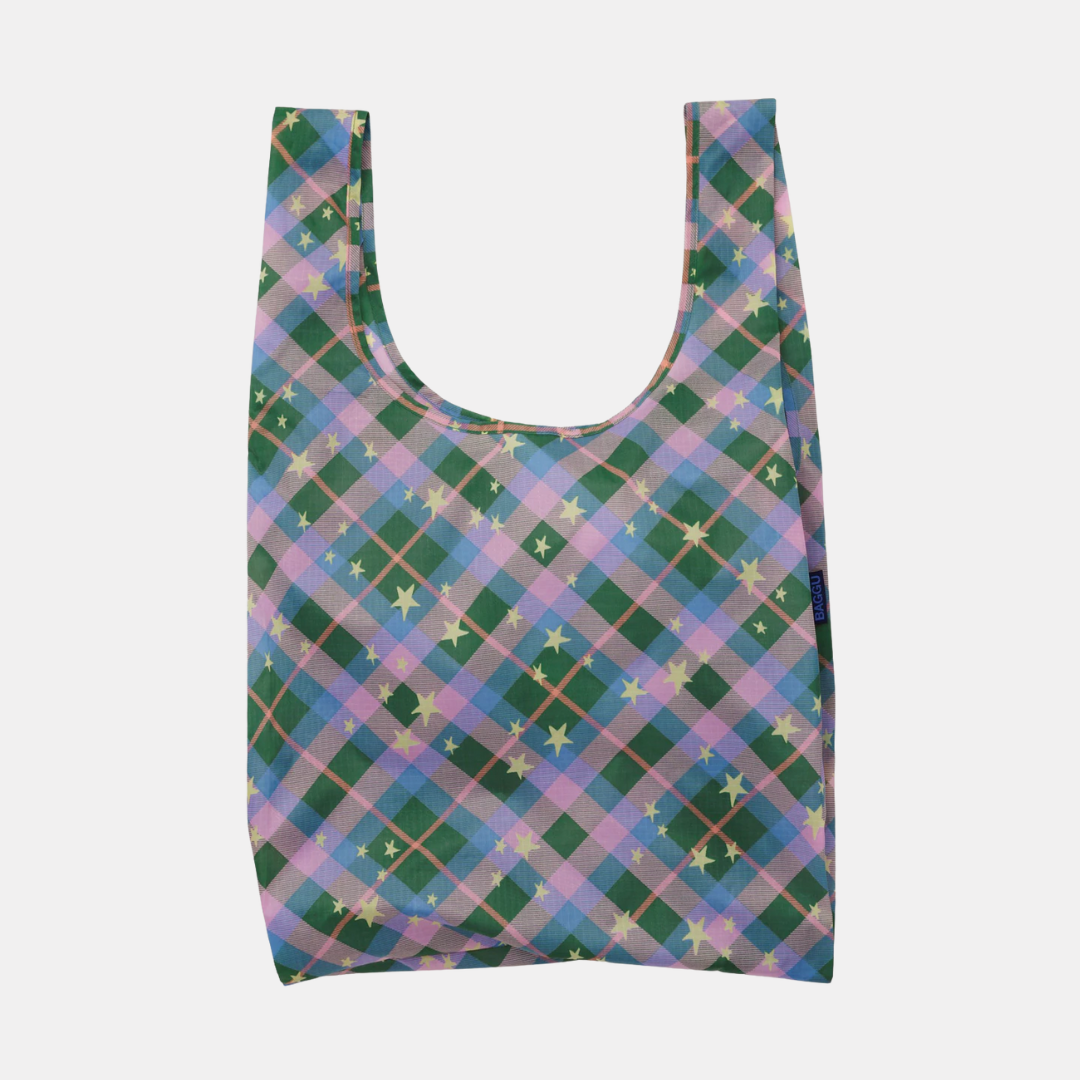Green Star Plaid Standard Baggu