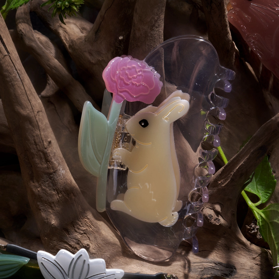 Peony Bunny Hair Claw