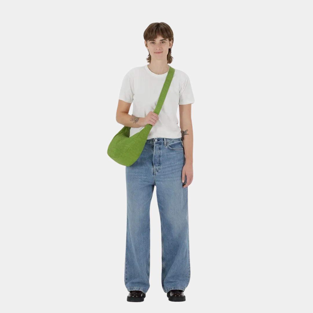 Green Juice Medium Nylon Crescent Bag