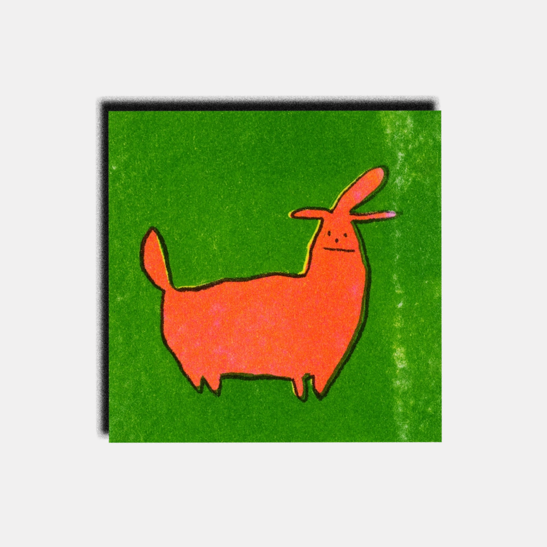 Lil' Dog Risograph Print