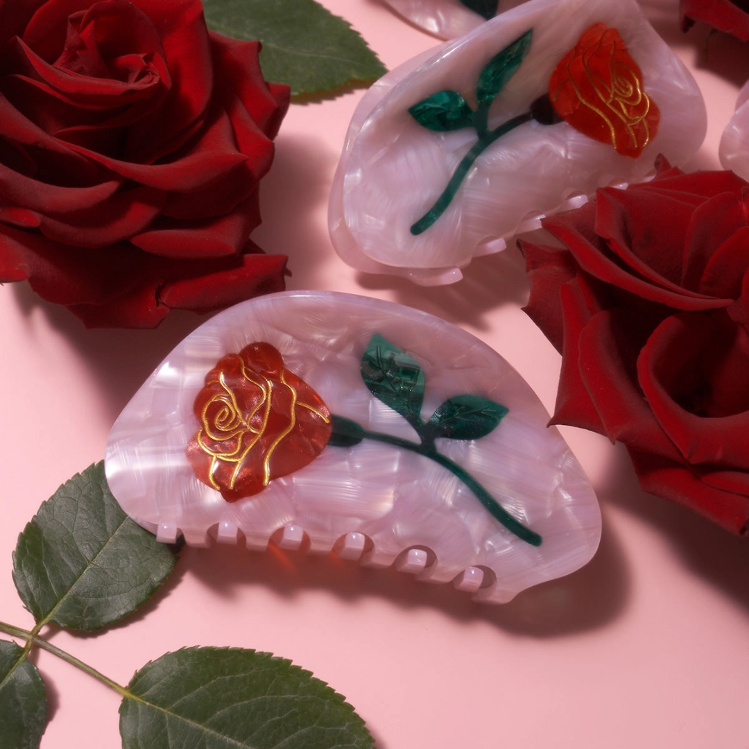 Red Rose Hair Claw