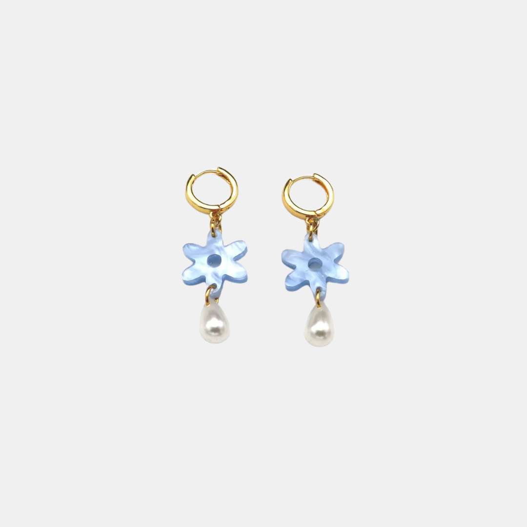 Daisy Pearl Drop Earrings