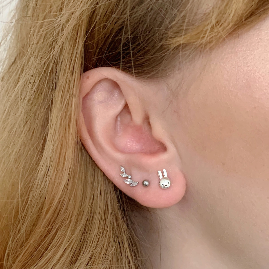 Silver Miffy Head Studs