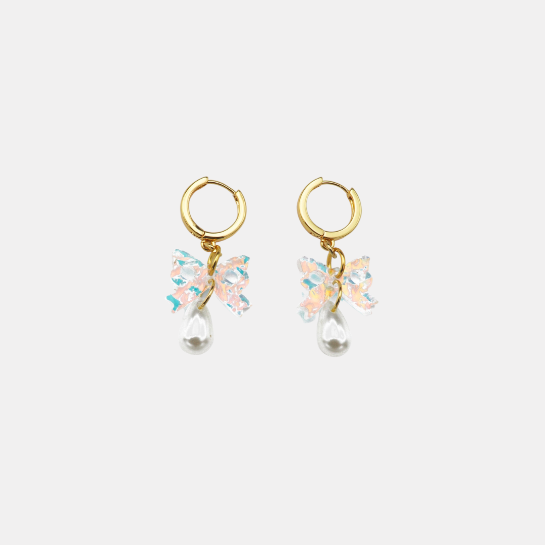 Bow Pearl Drop Earrings