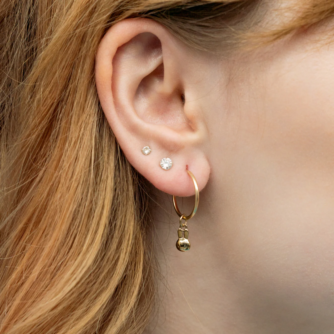 Gold Miffy Head Hoops