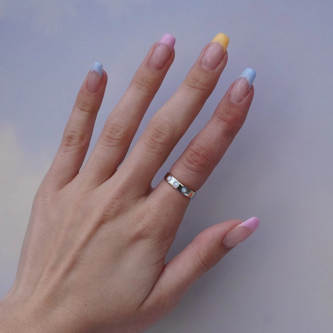 Silver Triple Opal Ring