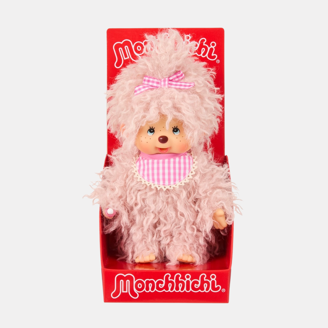 Monchhichi Fluffy Pink Girl Plushie