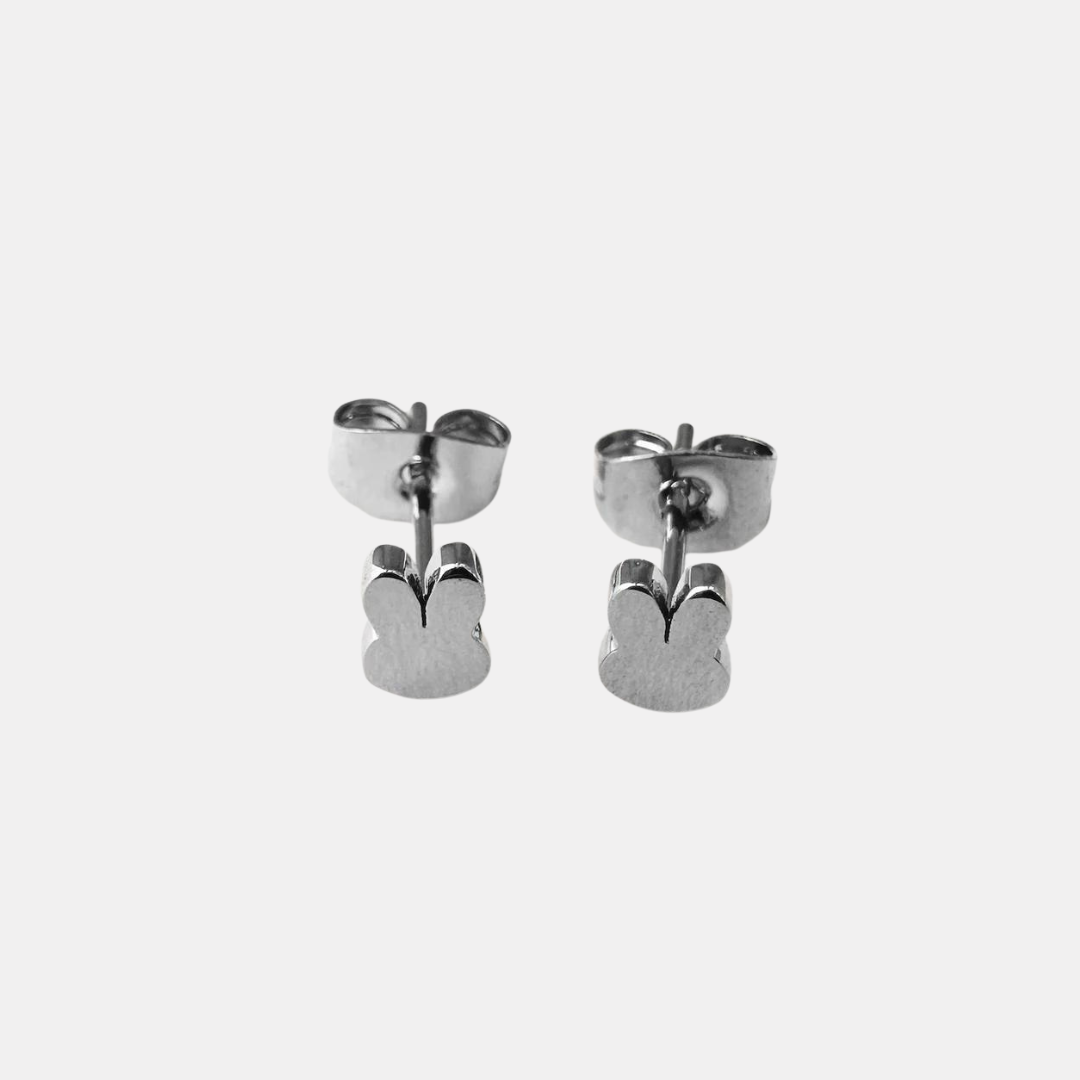 Silver Bunny Studs
