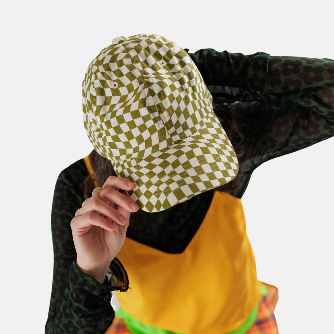 Moss Trippy Checker Baseball Hat