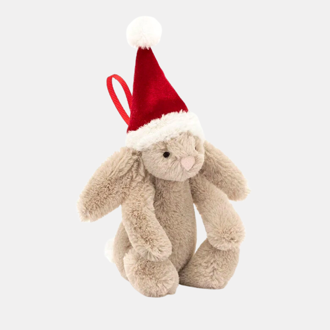 Bashful Christmas Bunny Ornament