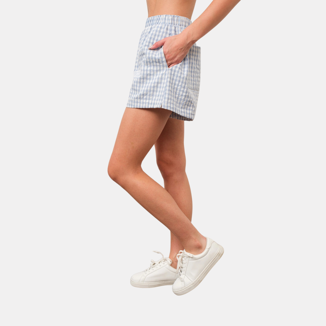 Blue Gingham Shorts