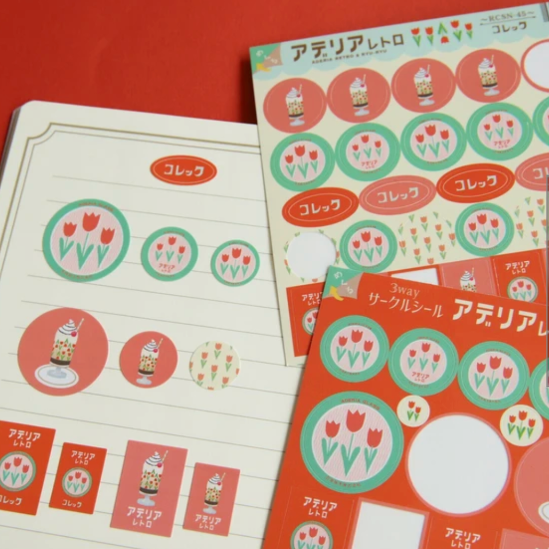 Aderia Retro Red Tulip Sticker Sheet