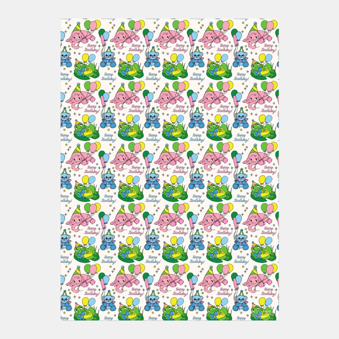 Birthday Animals Gift Wrap