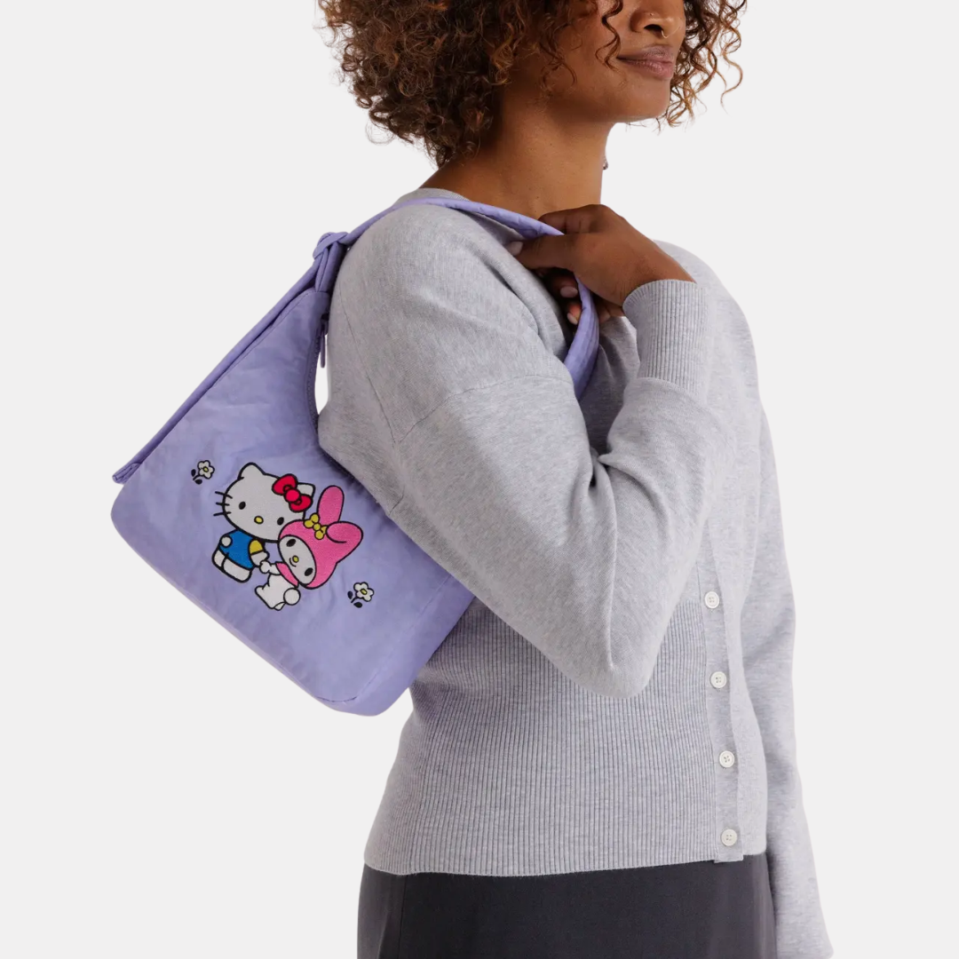 Embroidered Hello Kitty & My Melody Mini Nylon Shoulder Bag
