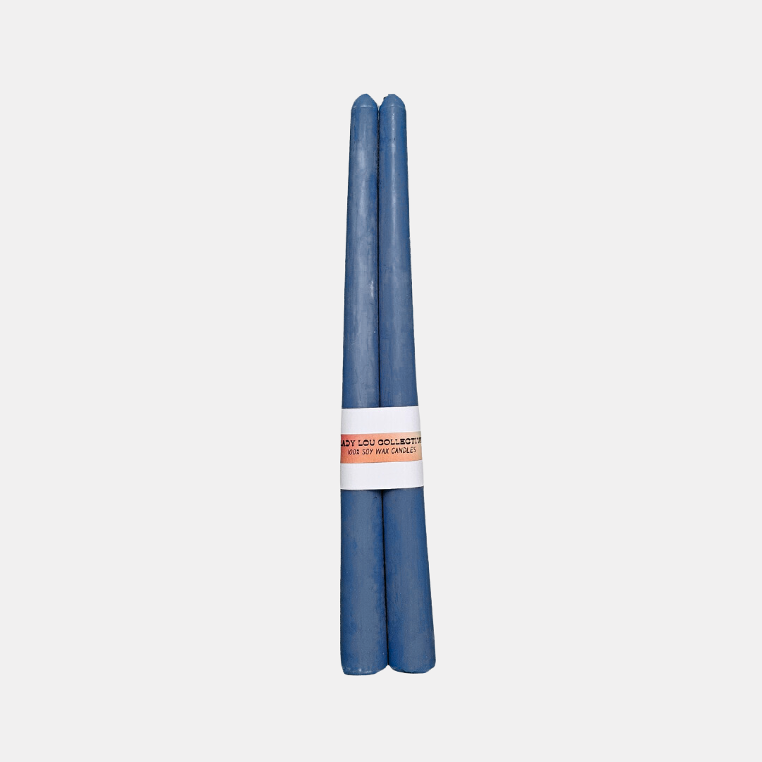 Dusty Blue Taper Candles