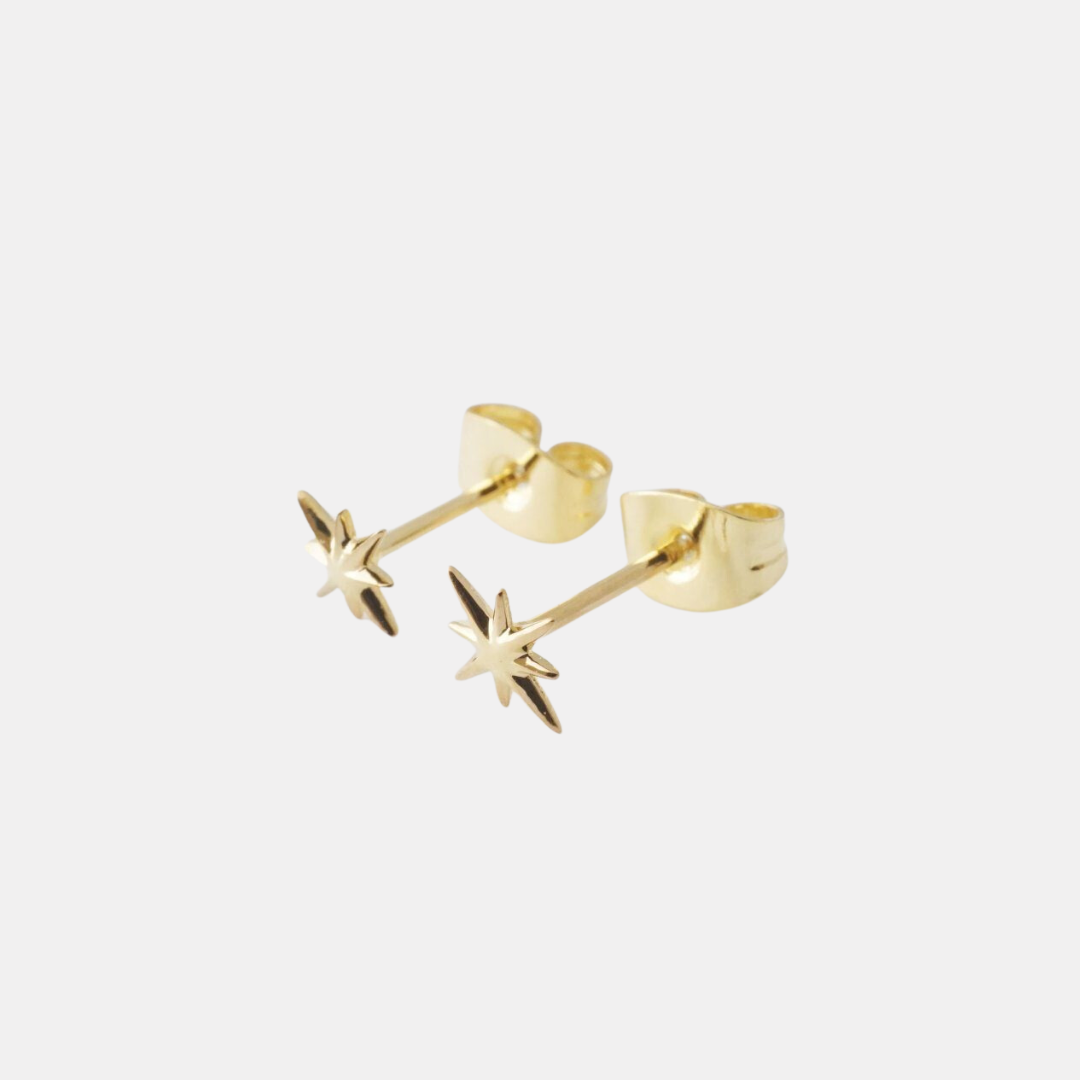 Gold Celestial Starburst Studs