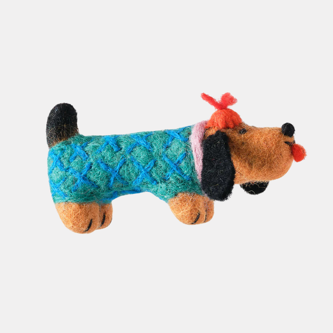 Weiner Dog Hanging Felt Ornament