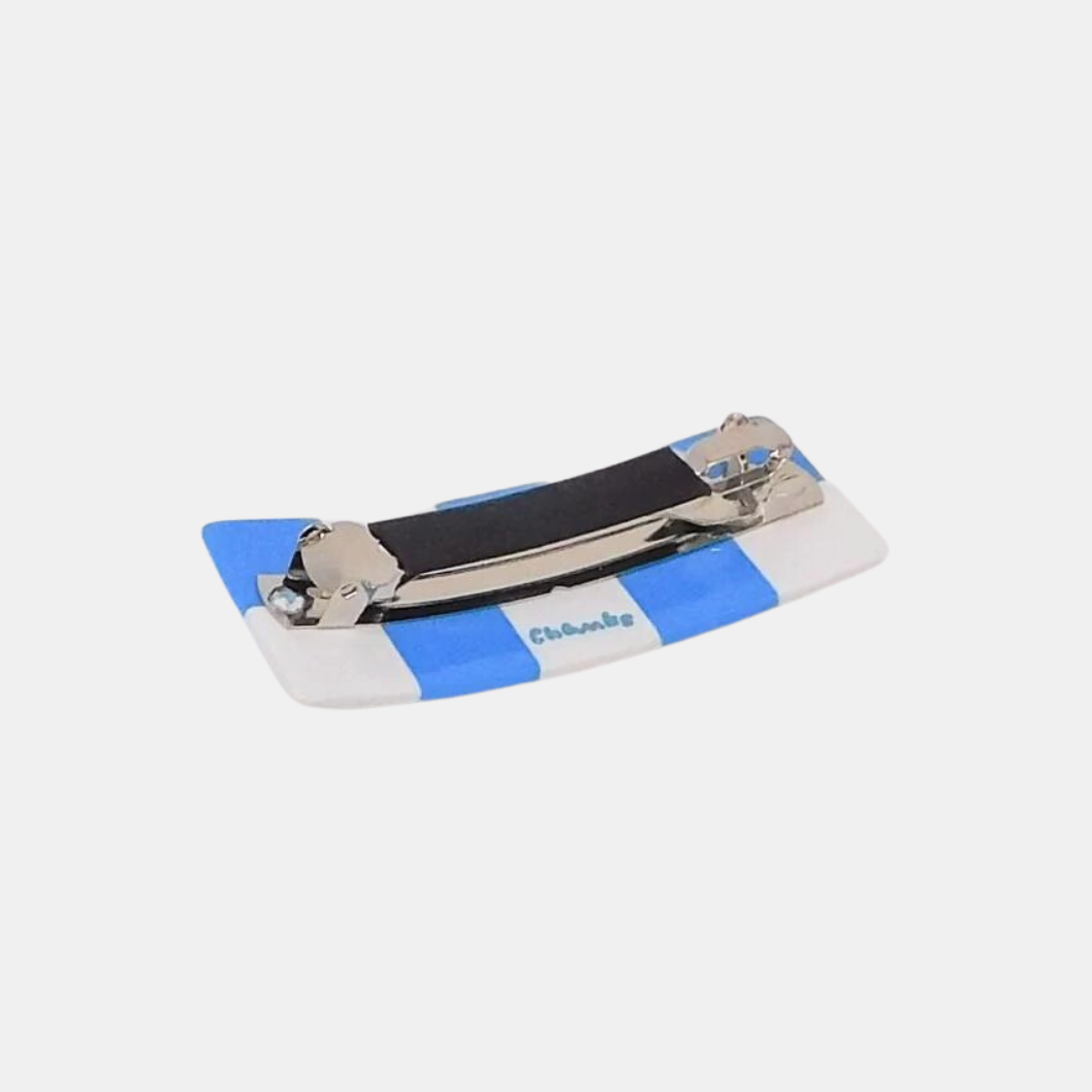 Blue Checker Barrette