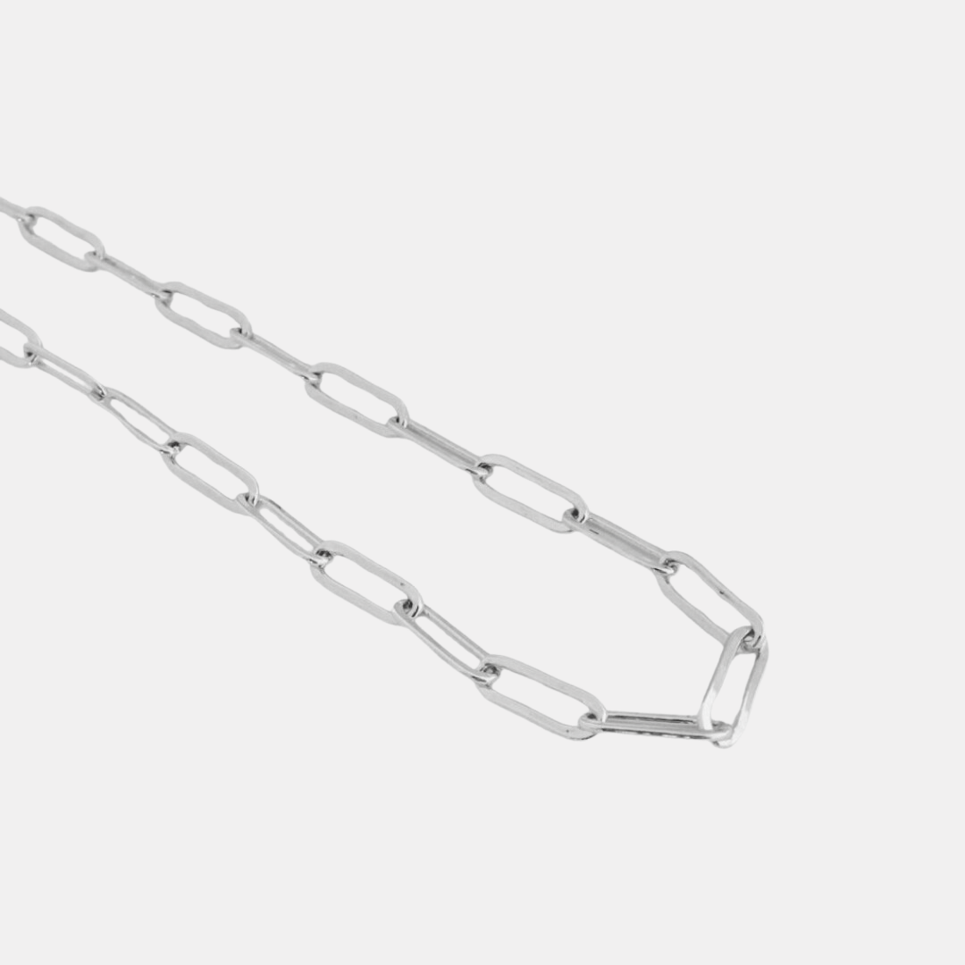 Silver Piper Paperclip Chain Necklace