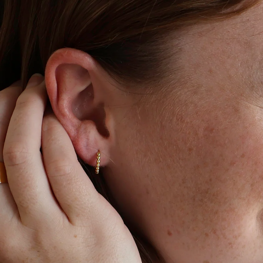 Gold Pebble Hoops