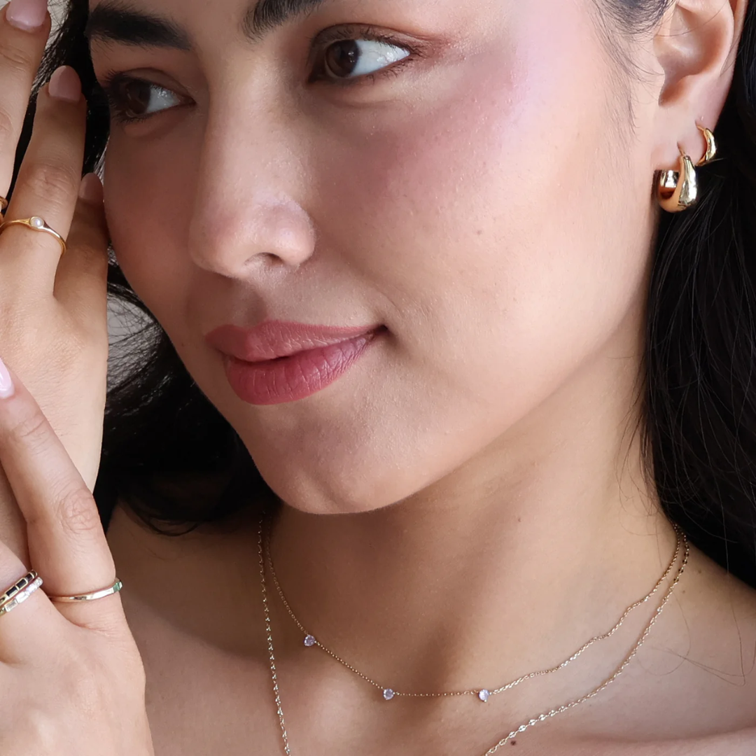 Gold Crystal Lilac Necklace