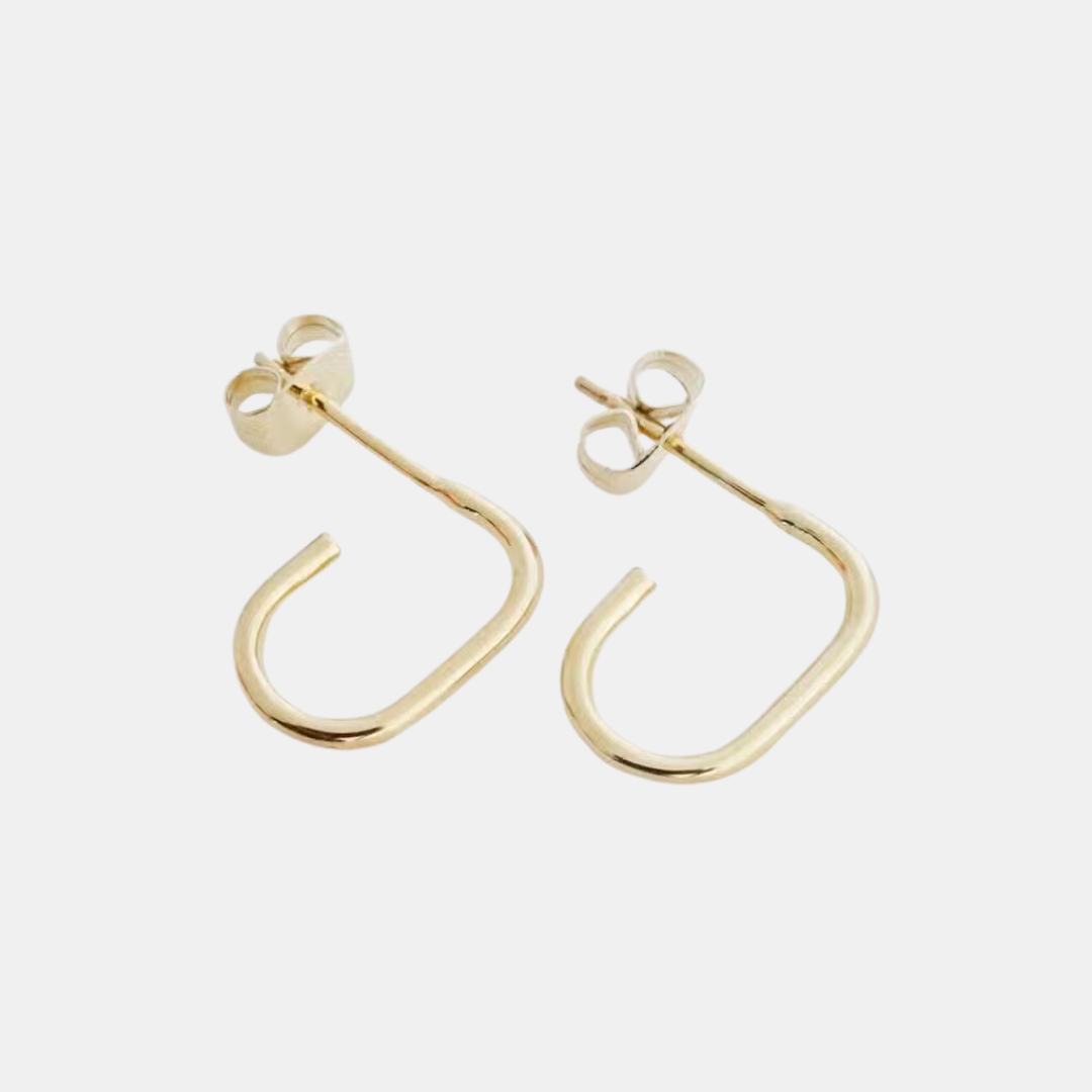 Gold Paulette Oblong Hoops